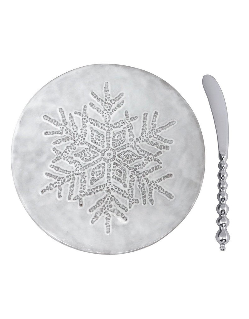 Mariposa Mariposa Dotty Snowflake Cermic Canape Plate w Beaded Spreader