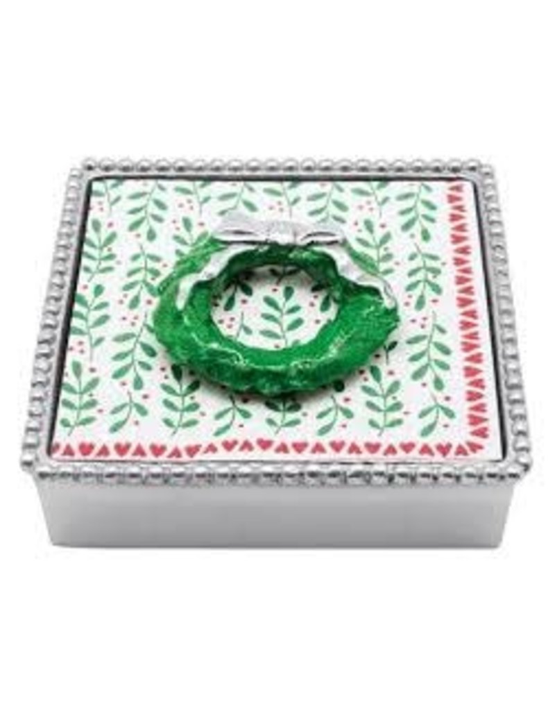 Mariposa Napkin Box - Green Wreath
