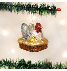 Old World Christmas Ornament Hen on Nest