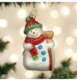 Old World Christmas Ornament Snowman with Broom