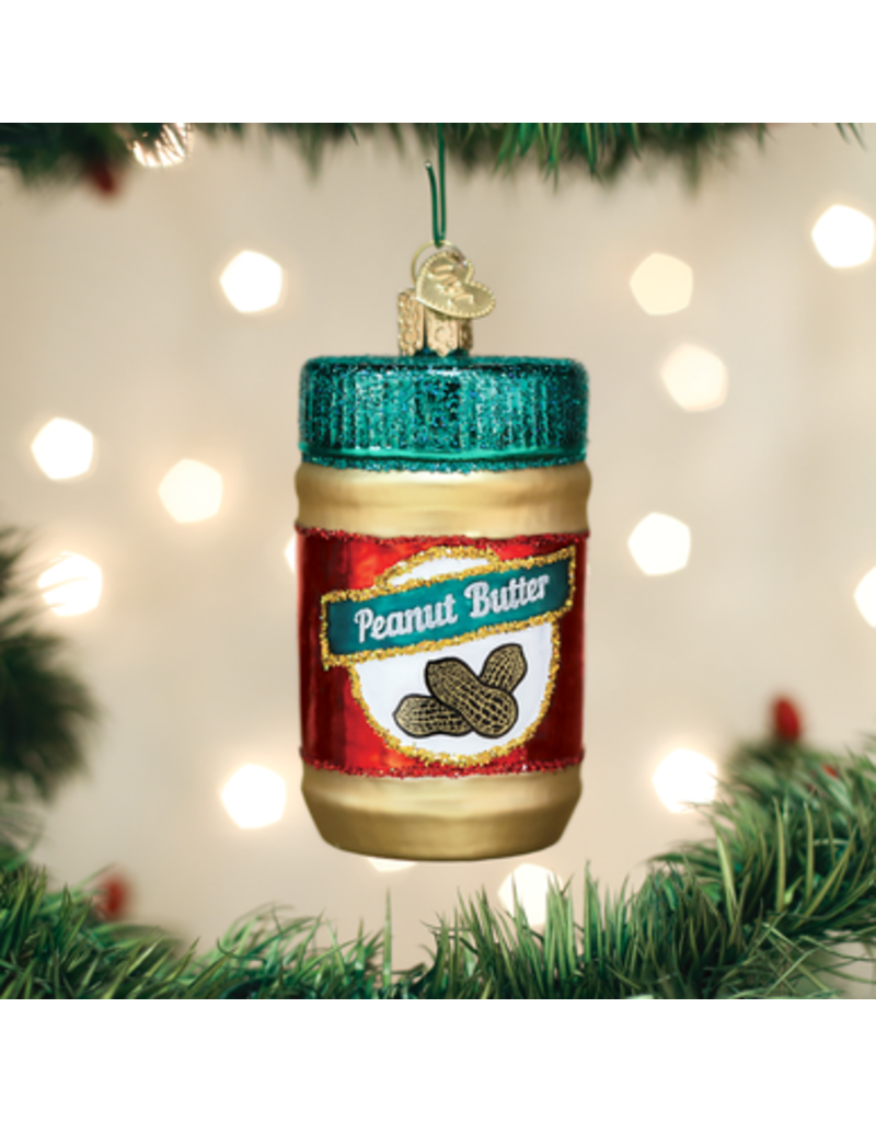 Old World Christmas Ornament Jar of Peanut Butter