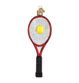 Old World Christmas Ornament Tennis Racquet Red