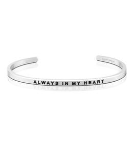 MantraBand Bracelet Always In Heart- Silver