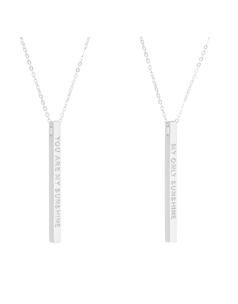 MantraBand Necklace You Are My Sunshine- Silver