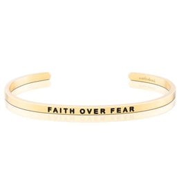 MantraBand Bracelet Faith Over Fear- Gold