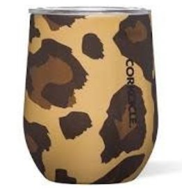 Corkcicle Corkcicle Stemless Wine Glass- 12oz Luxe Leopard