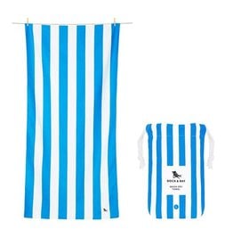 Quick Dry Towel Large Striped Royal Blue