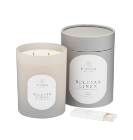 Linneas Lights Double Wick Candle Belgian Linen