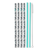 Reusable Straw Set Incognito Camo & Aqua