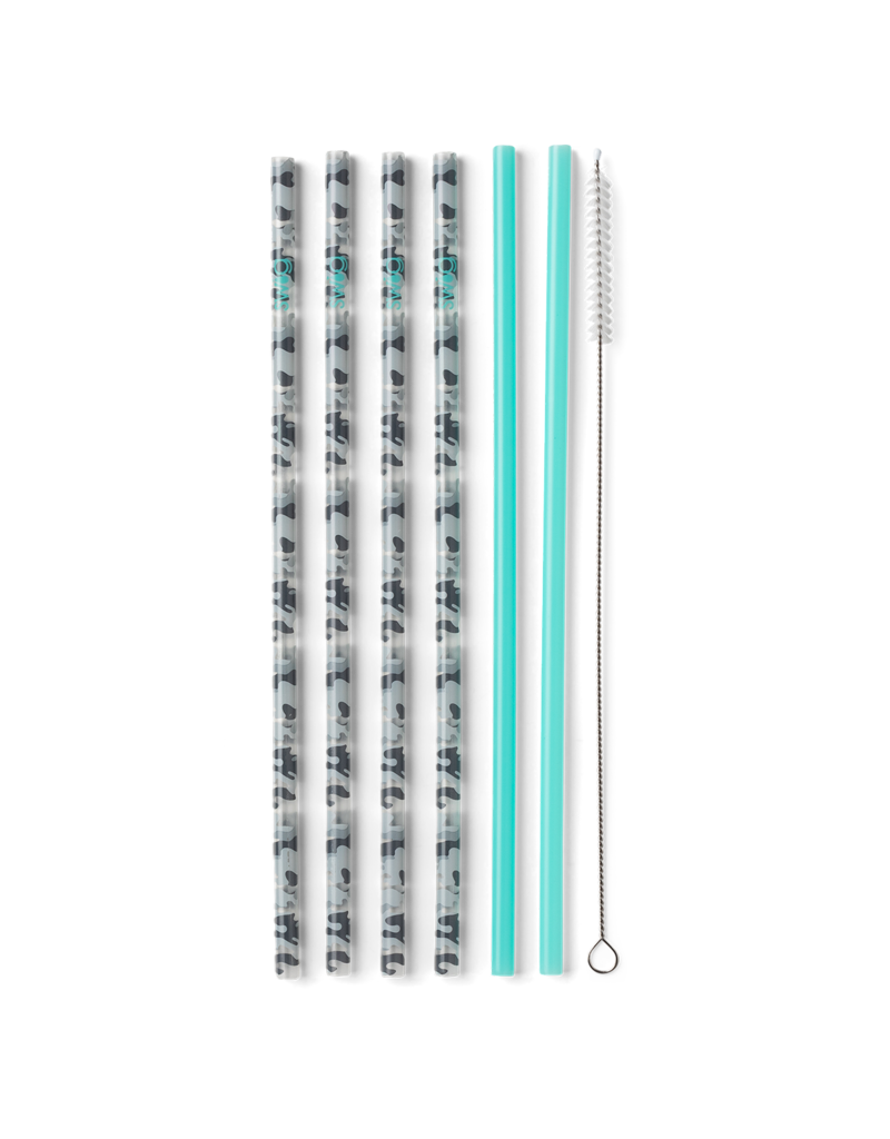 Reusable Straw Set Incognito Camo & Aqua