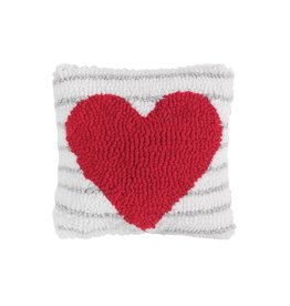 C & F Enterprises Pillow Small Hooked Heart Stripe