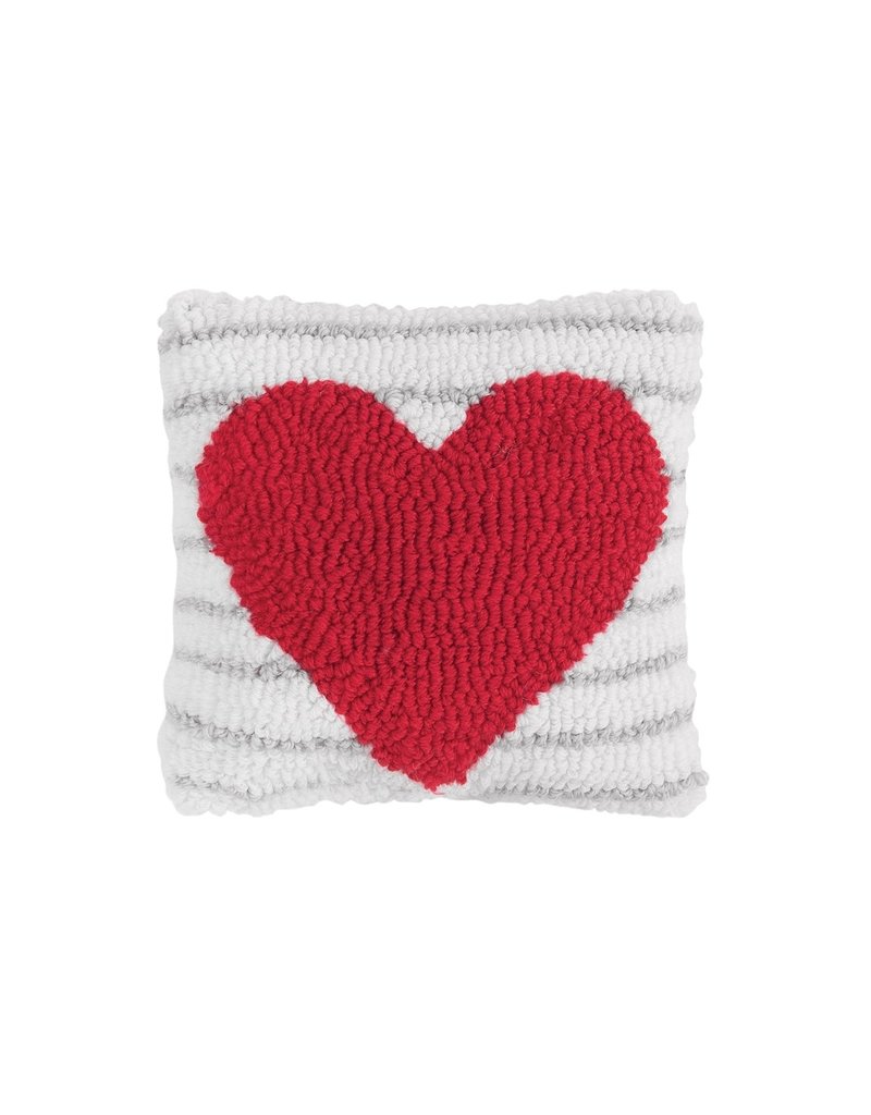 C & F Enterprises Pillow Small Hooked Heart Stripe