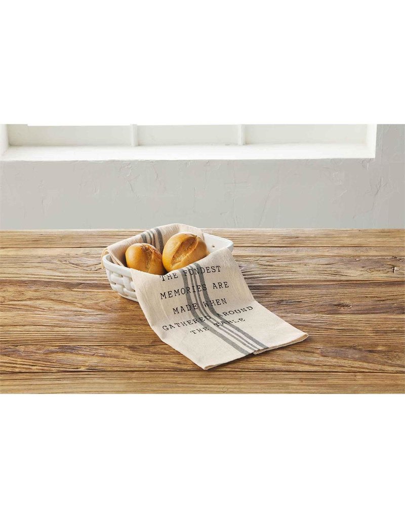 Mud Pie Mud Pie Ceramic Basket and Towel Serving Set