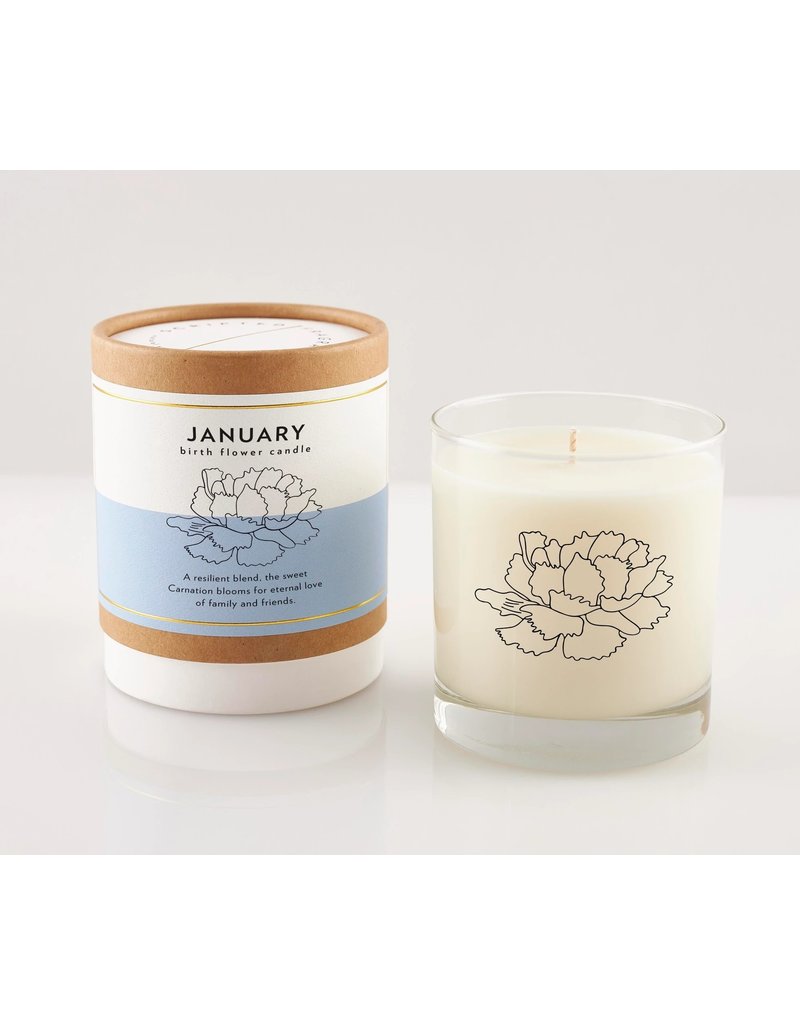 Scripted Fragrance Flower Soy Candle in Rocks Glass January