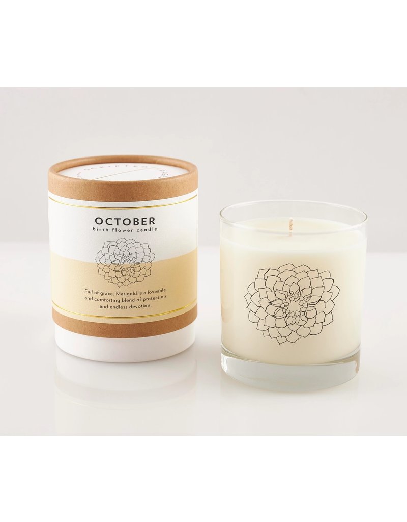 Scripted Fragrance Flower Soy Candle in Rocks Glass October