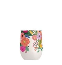 Corkcicle Corkcicle Stemless Wine Glass- Rifle Paper Garden Party Cream
