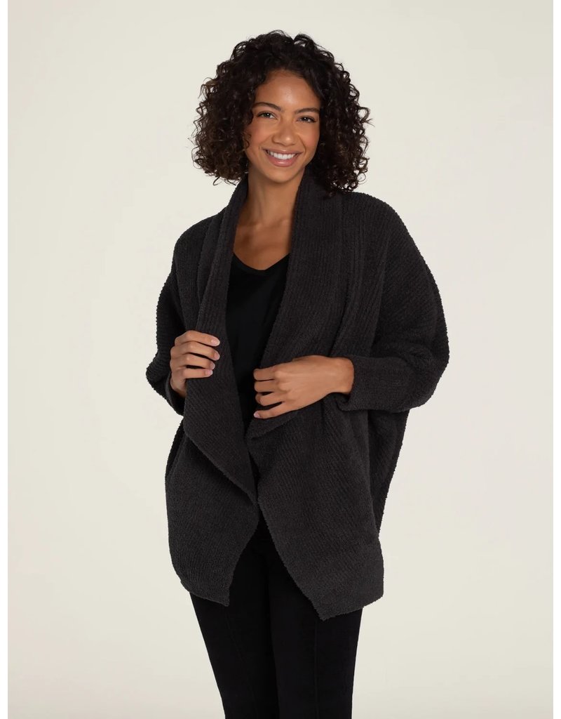 Barefoot Dreams Barefoot Dreams Cozy Chic Chevron Ribbed Cardi Carbon S-M