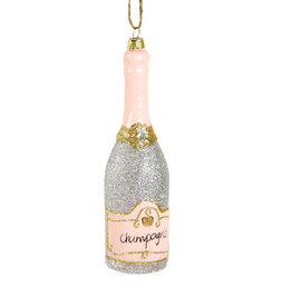 Cody Foster Ornament Glittered Champagne Silver