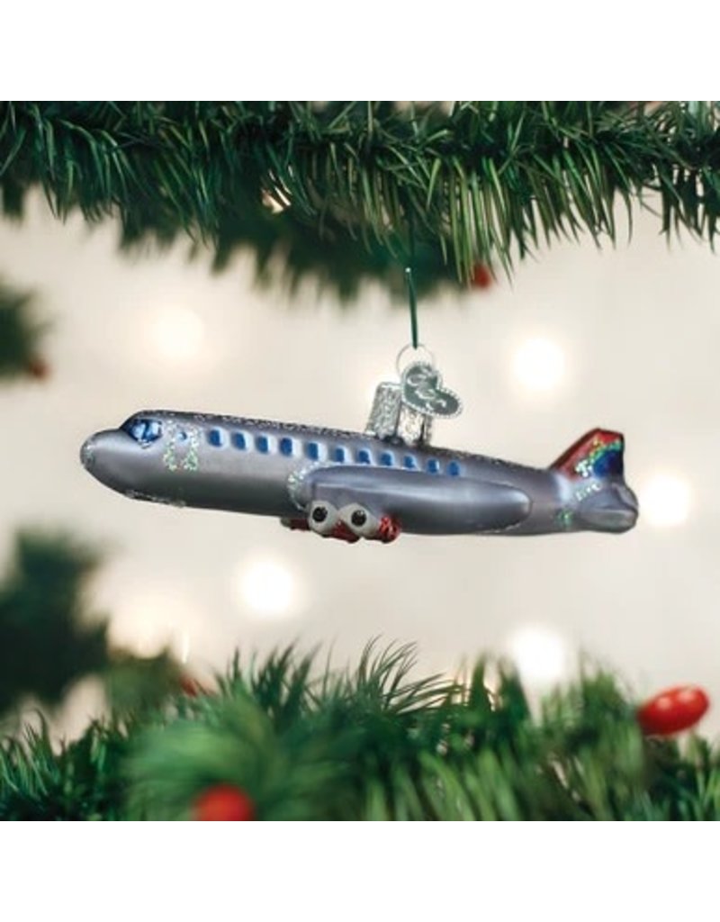 Old World Christmas Ornament Passenger Plane