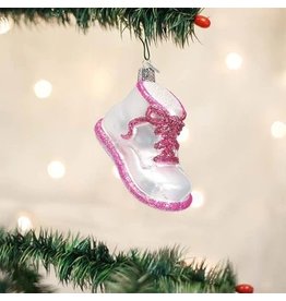 Old World Christmas Ornament Baby Shoe Pink