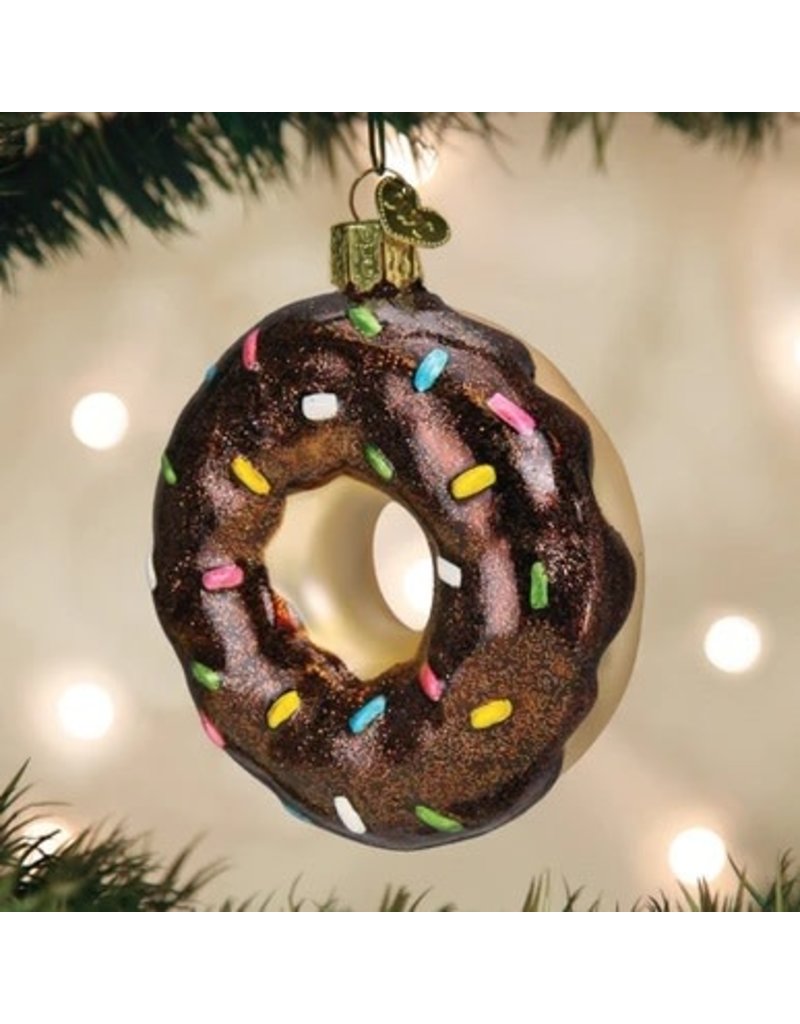 Old World Christmas Ornament Donut Chocolate Sprinkles