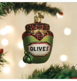 Old World Christmas Ornament Jar of Olives