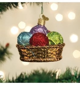 Old World Christmas Ornament Basket of Yarn