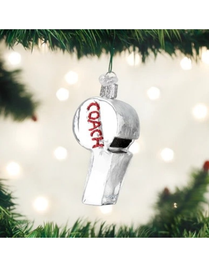 Old World Christmas Ornament Coach's Whistle