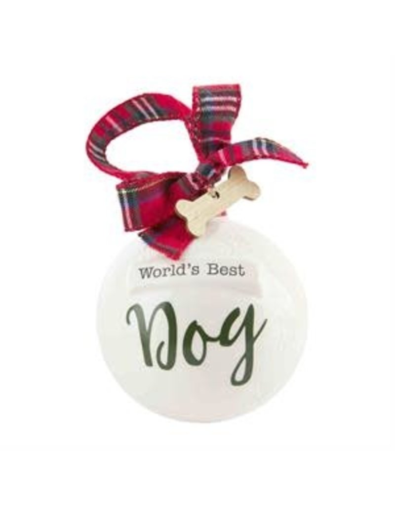 Mud Pie Mud Pie Holiday Best Dog Round Ornament