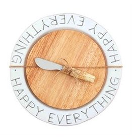 Mud Pie Happy Cheese Wood Plate Set