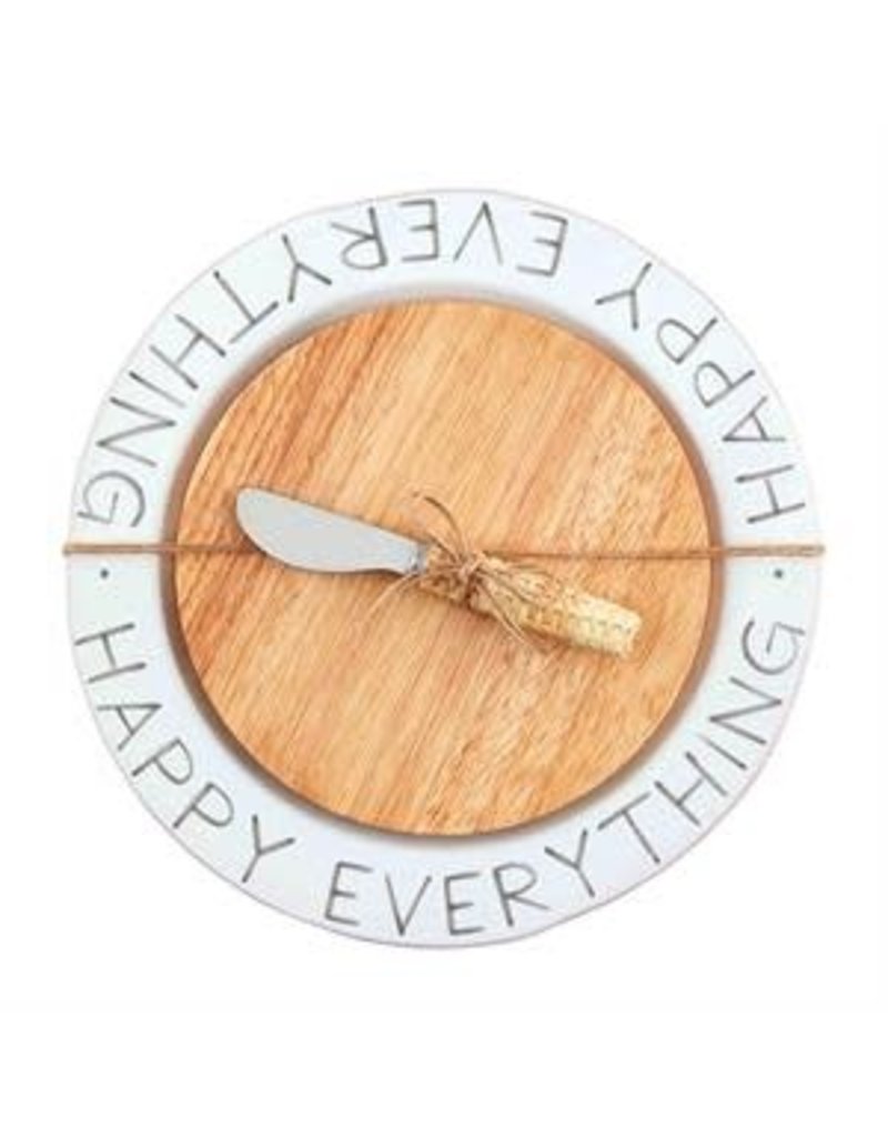 Mud Pie Happy Cheese Wood Plate Set