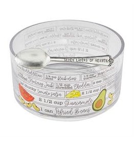 Mud Pie Glass 7 Layer Dip Bowl