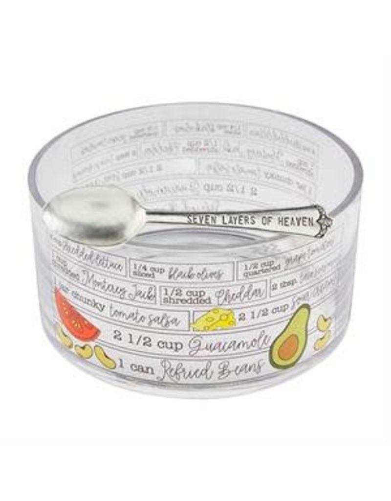 Mud Pie Glass 7 Layer Dip Bowl