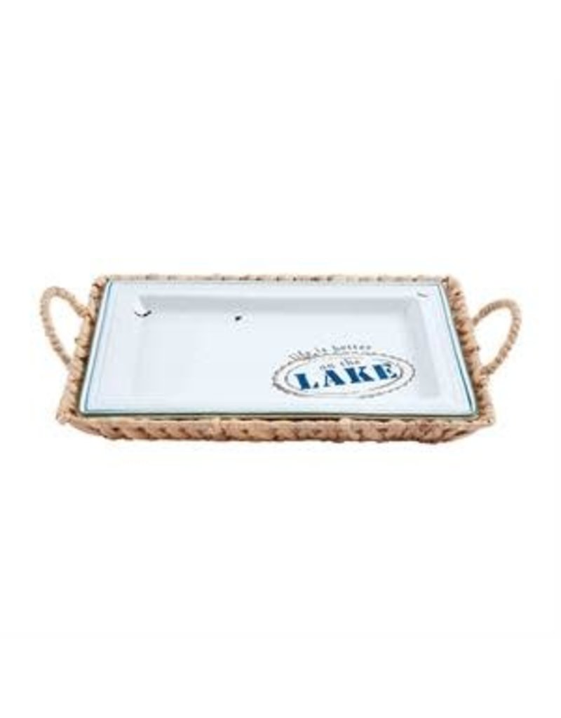 Mud Pie Mud Pie Hyacinth Tray Platter Lake