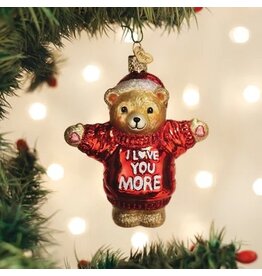 Old World Christmas Ornament I Love You More Bear