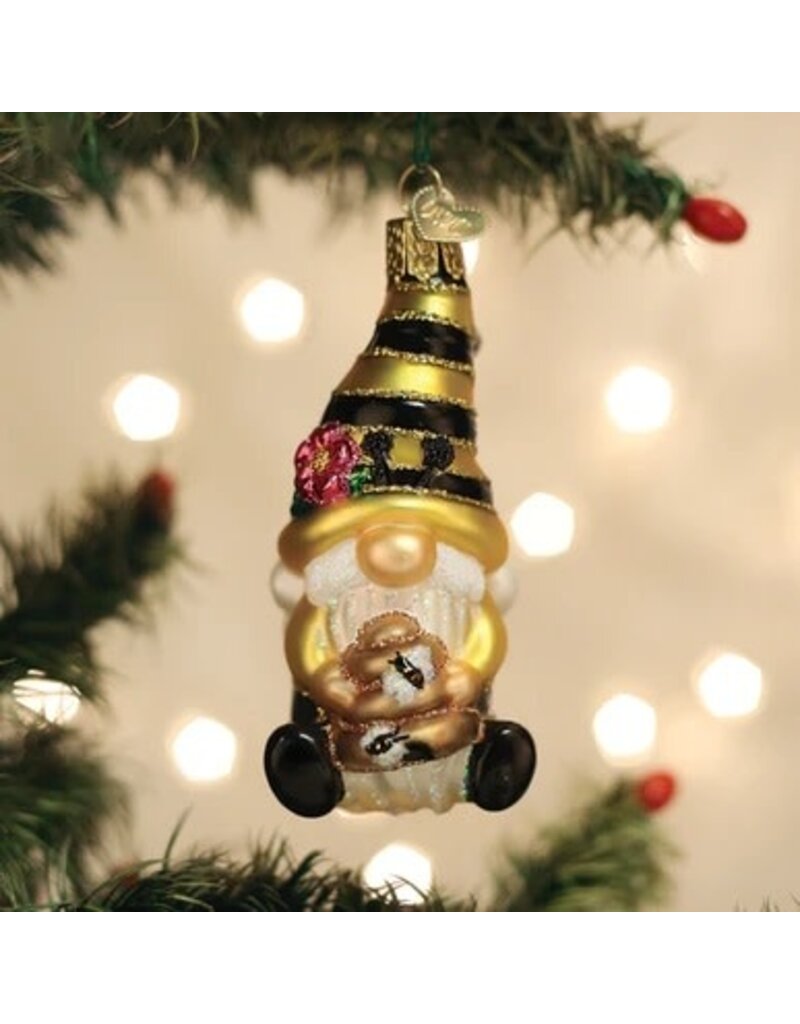 Old World Christmas Ornament Bee Happy Gnome