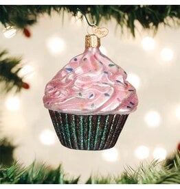 Old World Christmas Ornament Pink Chocolate Cupcake