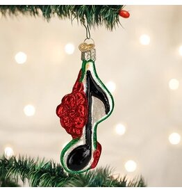 Old World Christmas Old World Christmas Ornament Musical Note with Bow Green