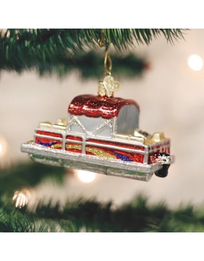 Old World Christmas Ornament Pontoon Boat