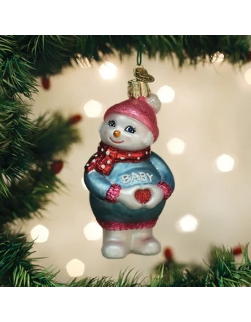 Old World Christmas Ornament Expectant Snowlady