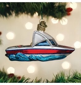 Old World Christmas Ornament Ski Boat