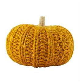 Mud Pie Mud Pie Fall Crochet Pumpkin Mustard