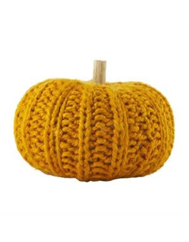 Mud Pie Mud Pie Fall Crochet Pumpkin Mustard