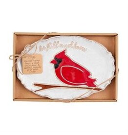 Mud Pie Mud Pie Holiday Cardinal Sentiment Plate