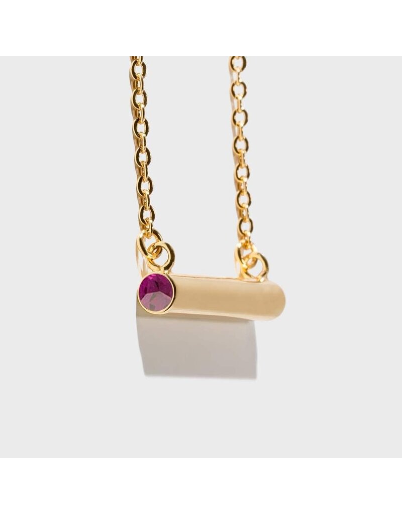 Birthstone Necklace - February/Gold