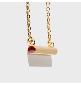 Birthstone Necklace - January/Gold