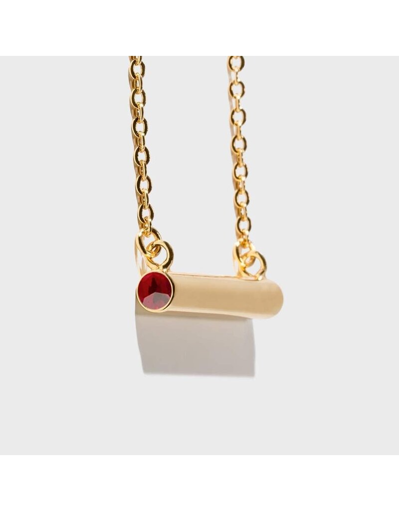 Birthstone Necklace - January/Gold