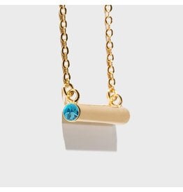 Birthstone Necklace - March/Gold