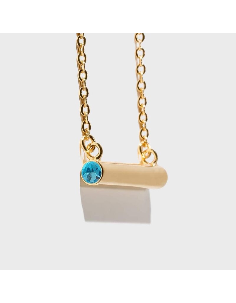 Birthstone Necklace - March/Gold