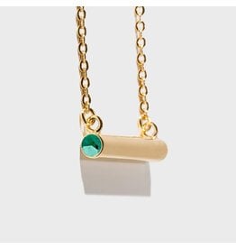 Birthstone Necklace - May/Gold